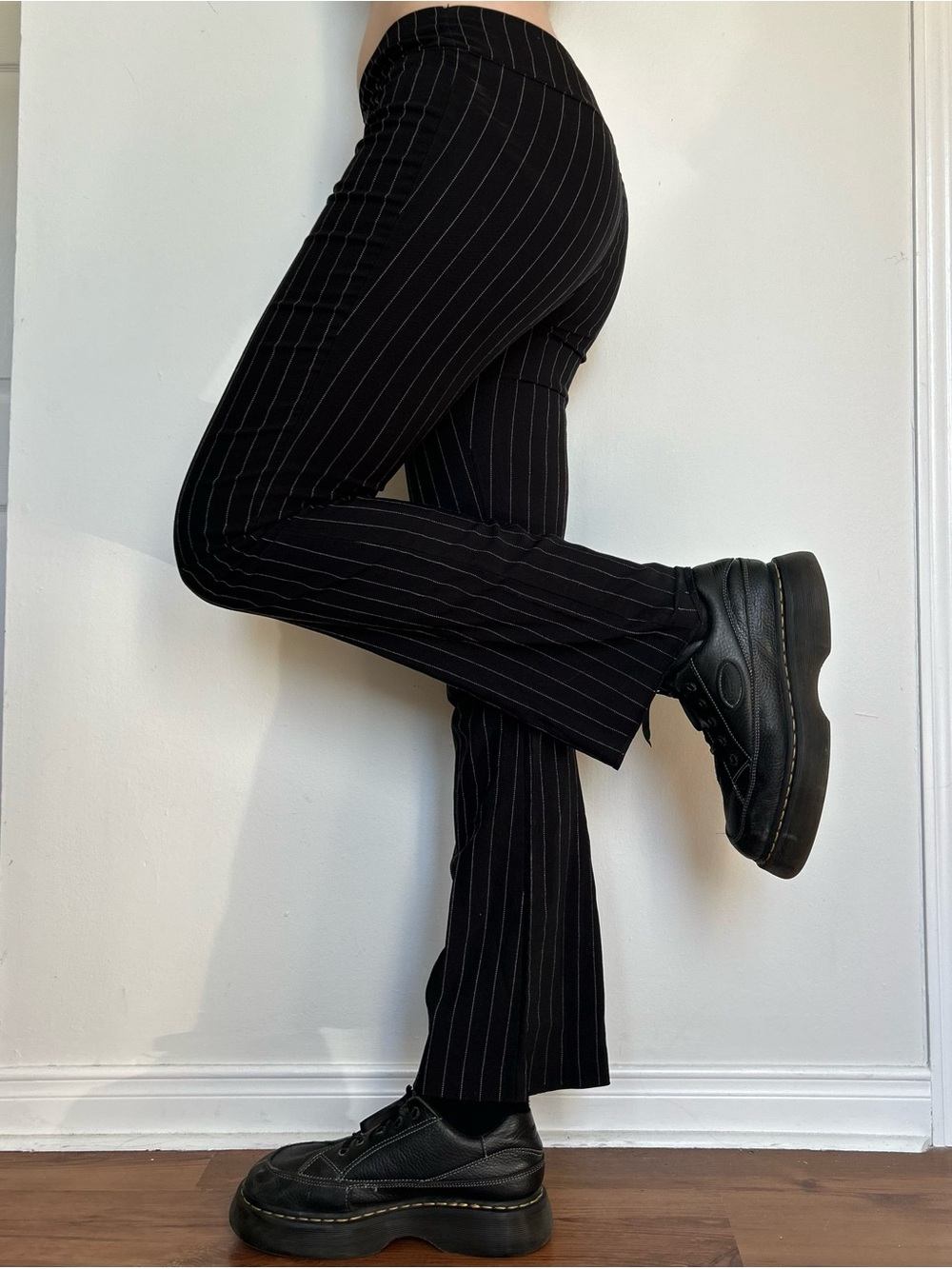 2000s Office Siren Black Pinstripe Pants